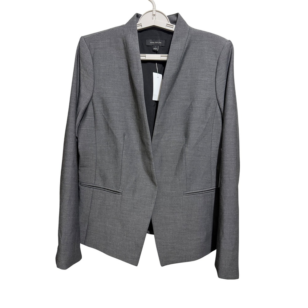 Ann Taylor The CutAway Blazer Women 6‎ Gray Careerwear Professional Workwear NWT